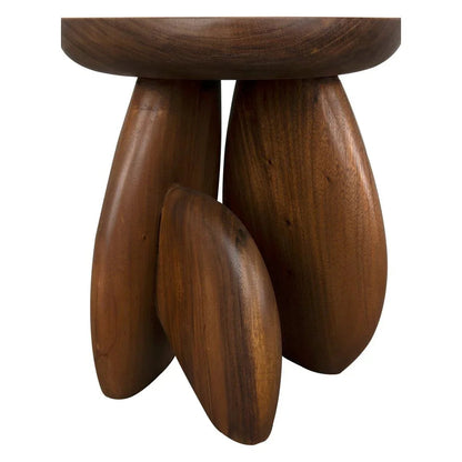 Boko Wooden Round Side Table - LOOMLAN - Noir - Side Tables