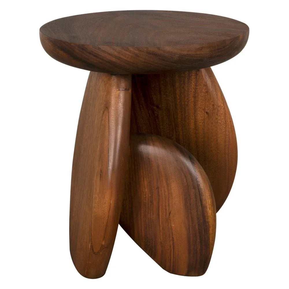 Boko Wooden Round Side Table - LOOMLAN - Noir - Side Tables