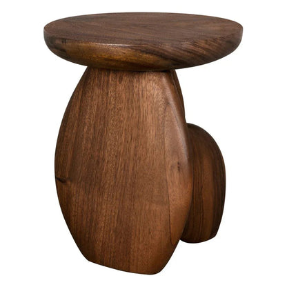 Boko Wooden Round Side Table - LOOMLAN - Noir - Side Tables
