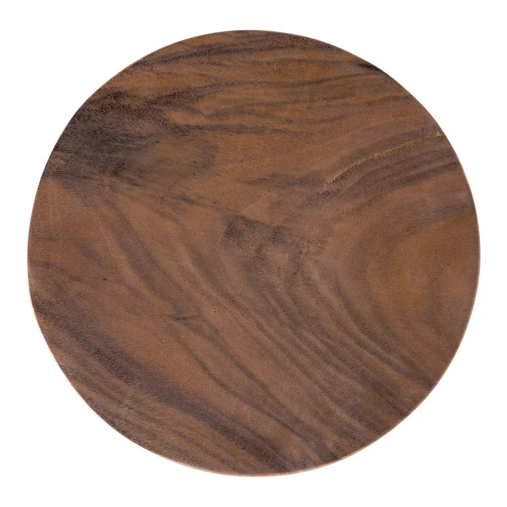 Boko Wooden Round Side Table - LOOMLAN - Noir - Side Tables