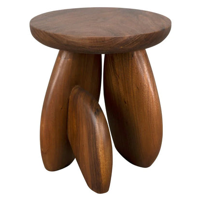 Boko Wooden Round Side Table - LOOMLAN - Noir - Side Tables