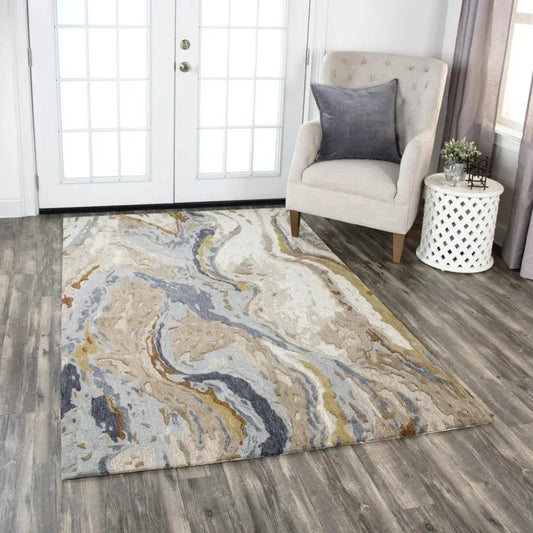 Bole Abstract Beige Large Area Rugs For Living Room - LOOMLAN - LOOMLAN - Area Rugs