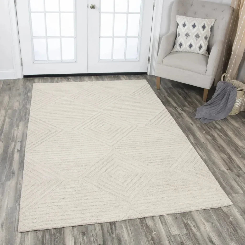 Bomb Diamond Light Beige Large Area Rugs - LOOMLAN - LOOMLAN - Area Rugs