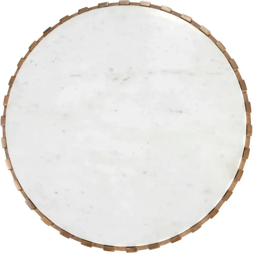 Bombay Wood & Marble Round Coffee Table - LOOMLAN - Zuo Modern - Coffee Tables