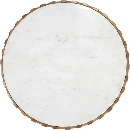 Bombay Wood & Marble Round Coffee Table - LOOMLAN - Zuo Modern - Coffee Tables
