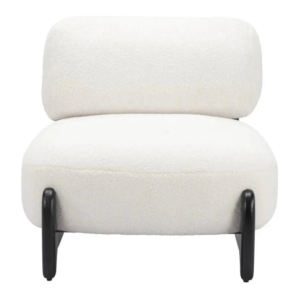 Bombo Wood White Armless Accent Chair - LOOMLAN - Zuo Modern - Club Chairs