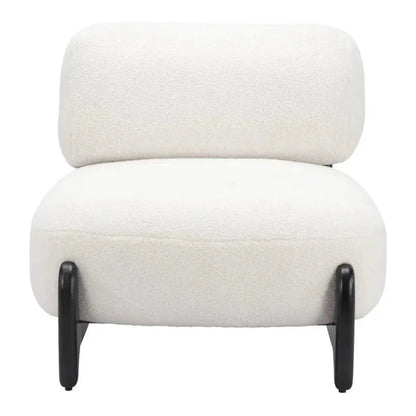 Bombo Wood White Armless Accent Chair - LOOMLAN - Zuo Modern - Club Chairs