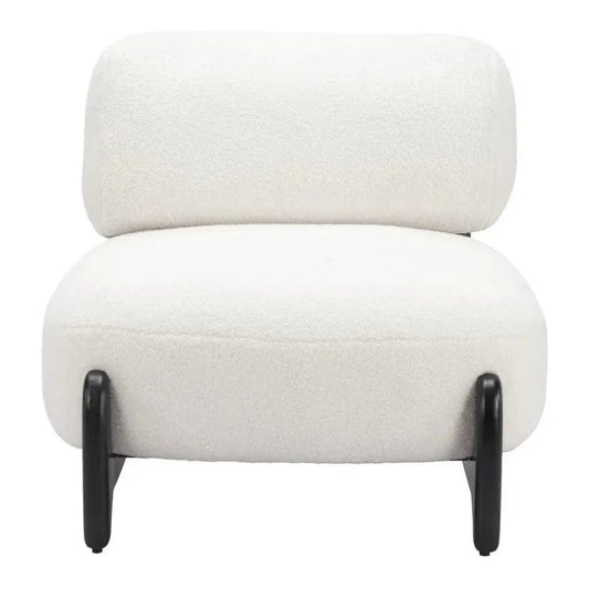 Bombo Wood White Armless Accent Chair - LOOMLAN - Zuo Modern - Club Chairs