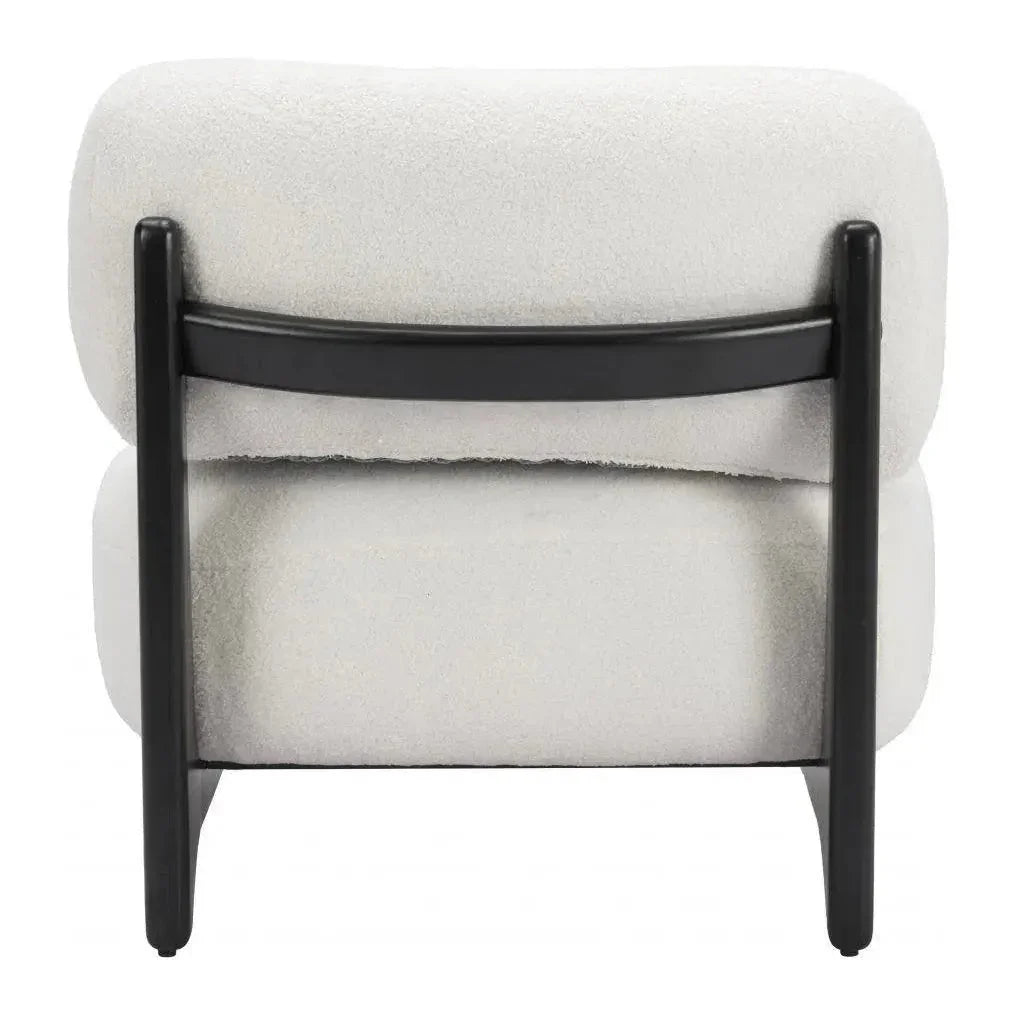 Bombo Wood White Armless Accent Chair - LOOMLAN - Zuo Modern - Club Chairs