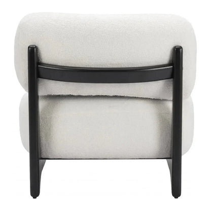 Bombo Wood White Armless Accent Chair - LOOMLAN - Zuo Modern - Club Chairs