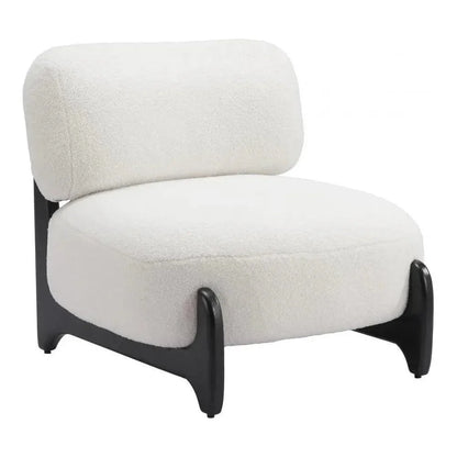 Bombo Wood White Armless Accent Chair - LOOMLAN - Zuo Modern - Club Chairs