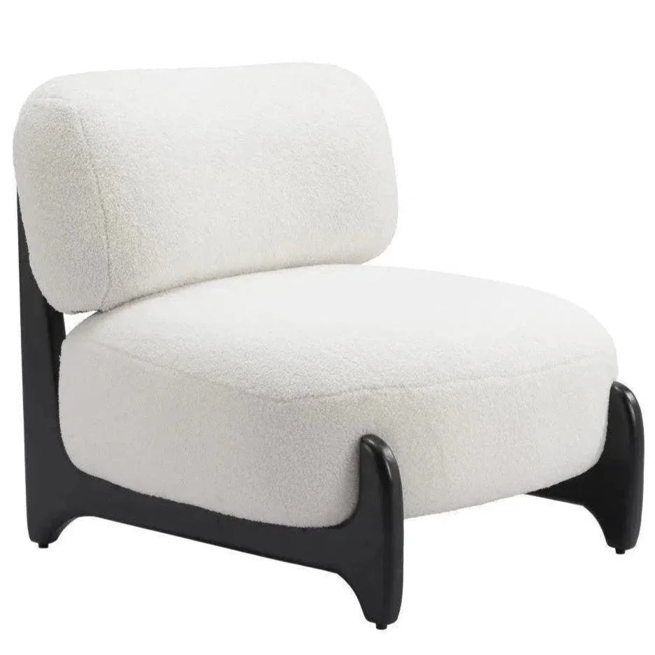 Bombo Wood White Armless Accent Chair - LOOMLAN - Zuo Modern - Club Chairs