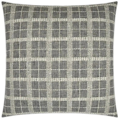 Bond Meteorite Plaid Check Grey Large Throw Pillow - LOOMLAN - D.V. Kap - Throw Pillows