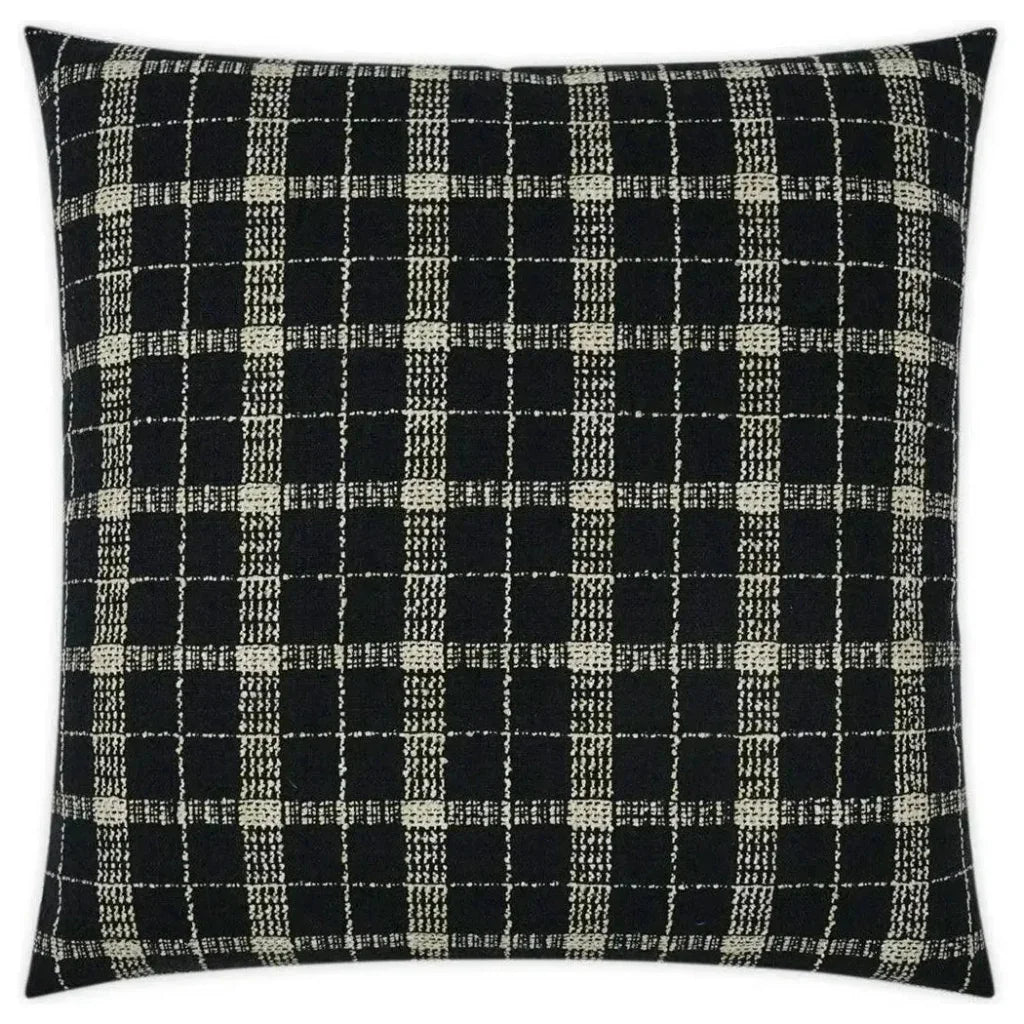 Bond Onyx Plaid Check Black Large Throw Pillow Insert - LOOMLAN - D.V. Kap - Throw Pillows