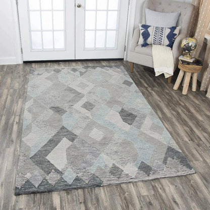 Bons Geometric Gray Large Area Rugs For Living Room - LOOMLAN - LOOMLAN - Area Rugs
