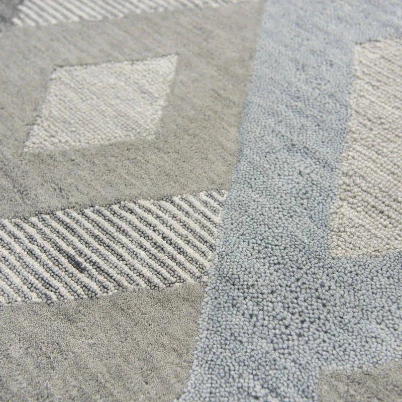 Bons Geometric Gray Large Area Rugs For Living Room - LOOMLAN - LOOMLAN - Area Rugs