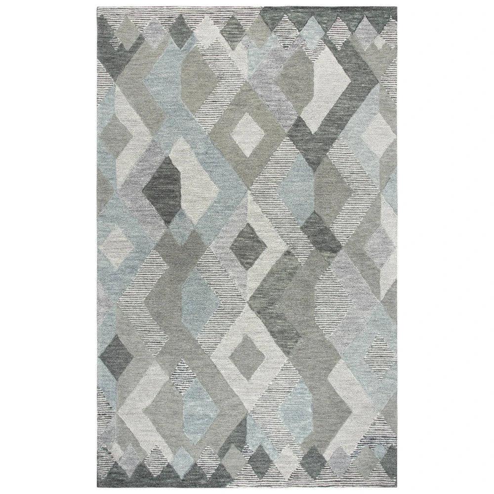 Bons Geometric Gray Large Area Rugs For Living Room - LOOMLAN - LOOMLAN - Area Rugs