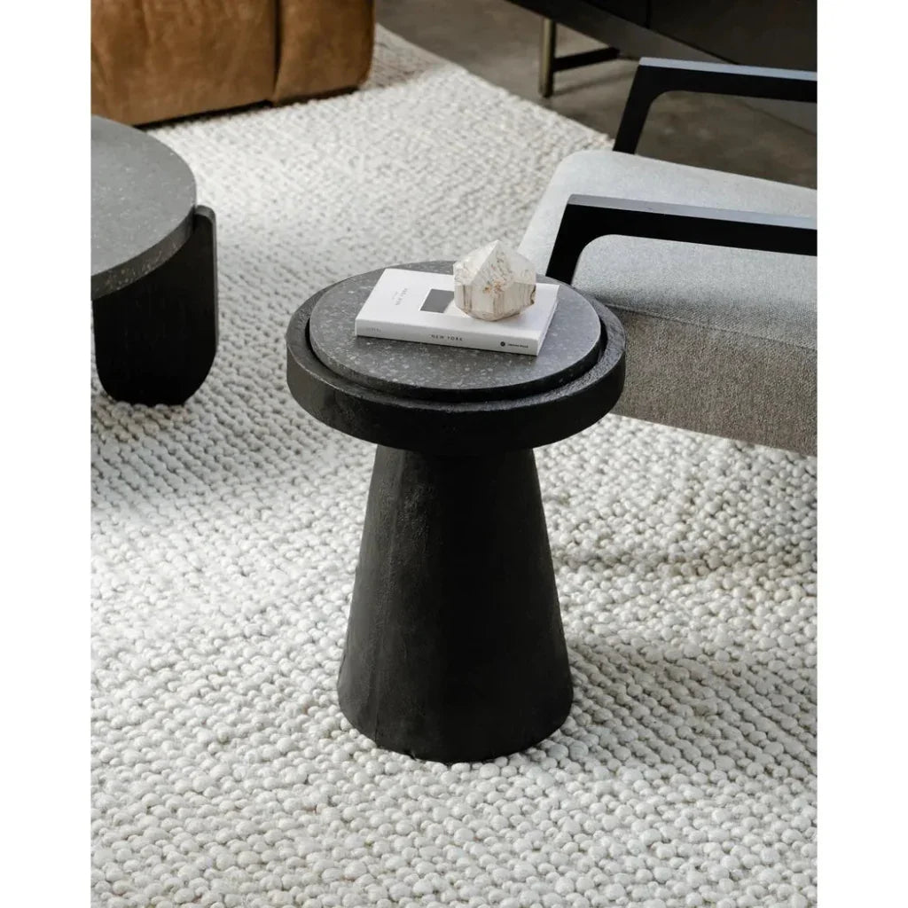 Book Terrazzo & Concrete Round Accent Table - LOOMLAN - Moe's Home - Side Tables