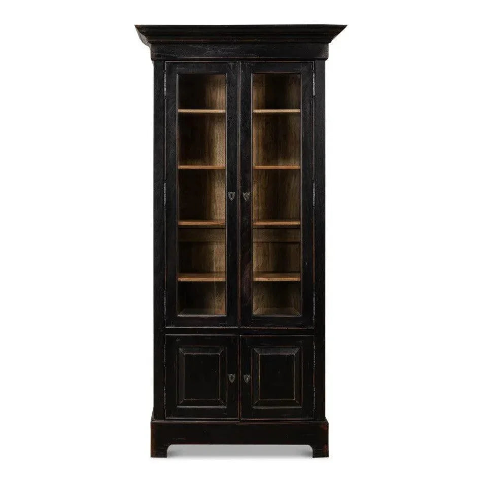 Bookcase Display Curion Glass Doors Ebony - LOOMLAN - Sarreid - Bookcases