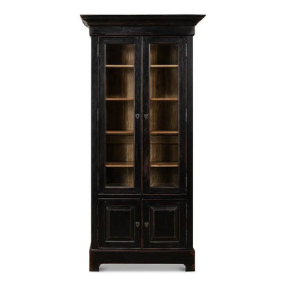 Bookcase Display Curion Glass Doors Ebony - LOOMLAN - Sarreid - Bookcases
