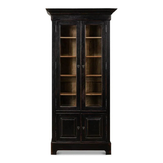 Bookcase Display Curion Glass Doors Ebony - LOOMLAN - Sarreid - Bookcases