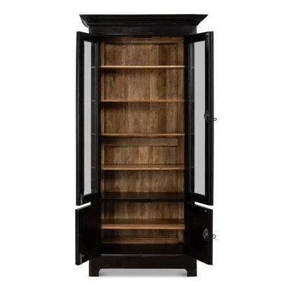 Bookcase Display Curion Glass Doors Ebony - LOOMLAN - Sarreid - Bookcases
