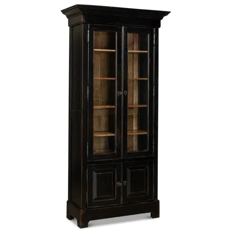 Bookcase Display Curion Glass Doors Ebony - LOOMLAN - Sarreid - Bookcases