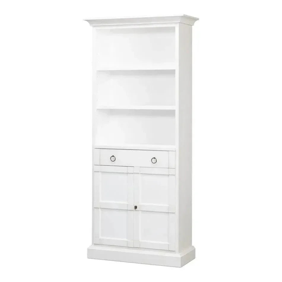 Bookcase With Doors and Drawer Cortina White - LOOMLAN - Sarreid - Bookcases