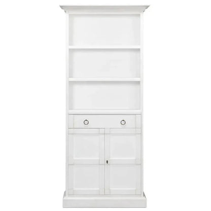 Bookcase With Doors and Drawer Cortina White - LOOMLAN - Sarreid - Bookcases