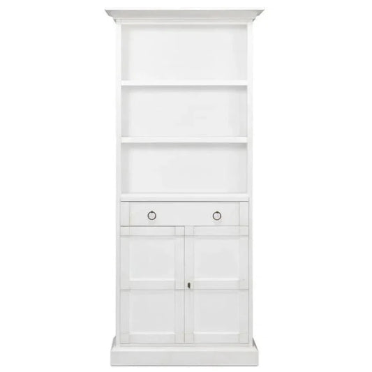 Bookcase With Doors and Drawer Cortina White - LOOMLAN - Sarreid - Bookcases