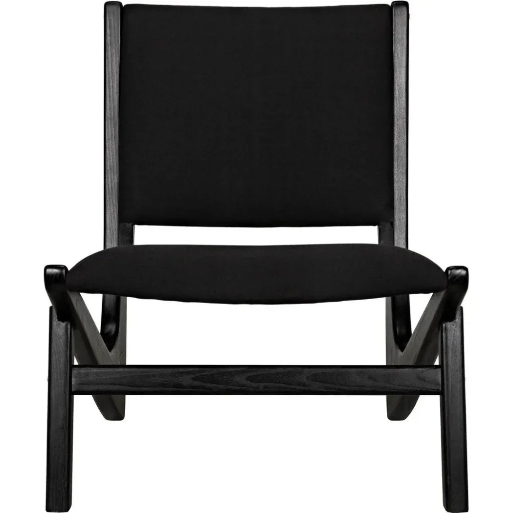 Boomerang Wood Black Armless Chair - LOOMLAN - Noir - Accent Chairs