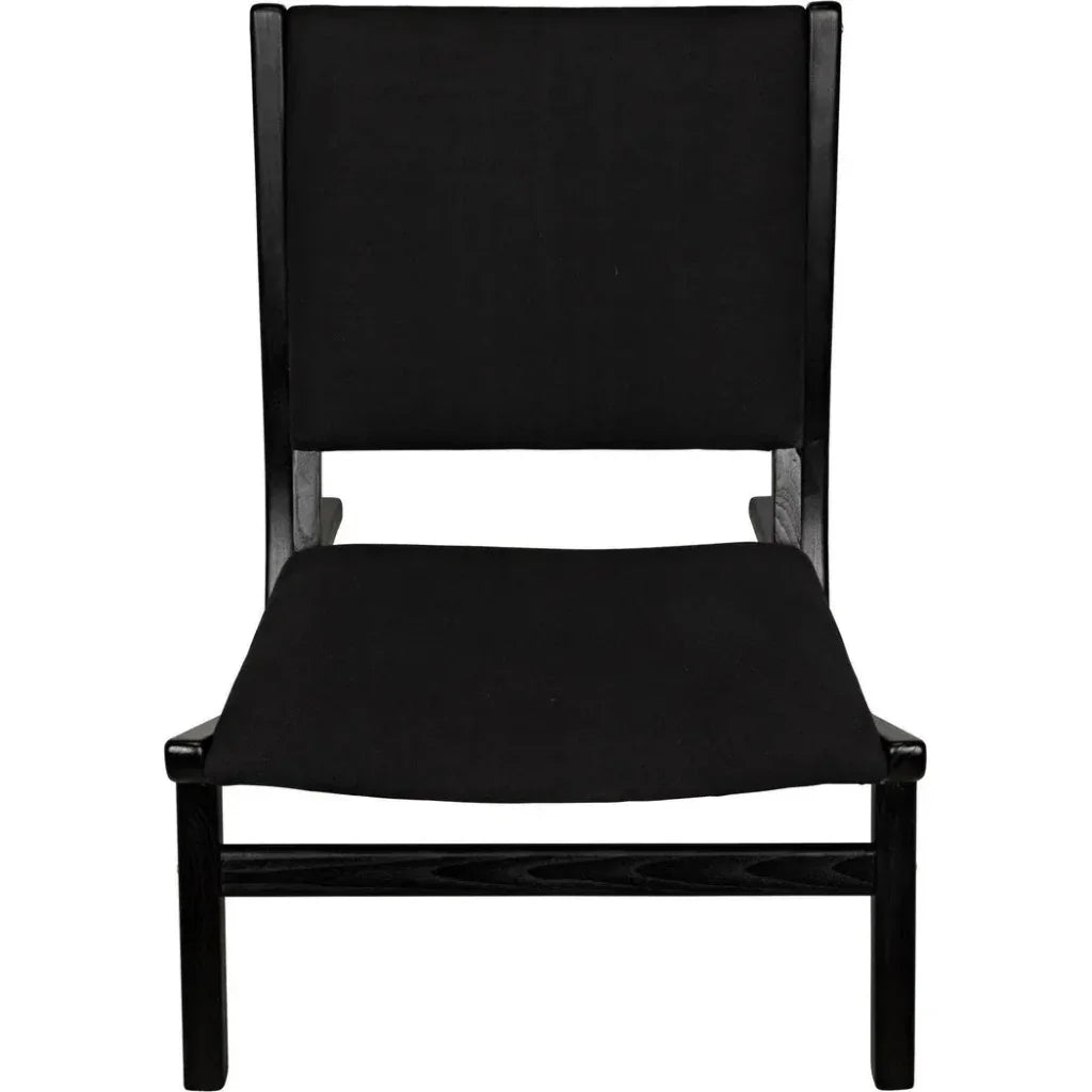 Boomerang Wood Black Armless Chair - LOOMLAN - Noir - Accent Chairs