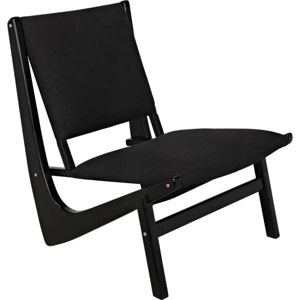 Boomerang Wood Black Armless Chair - LOOMLAN - Noir - Accent Chairs