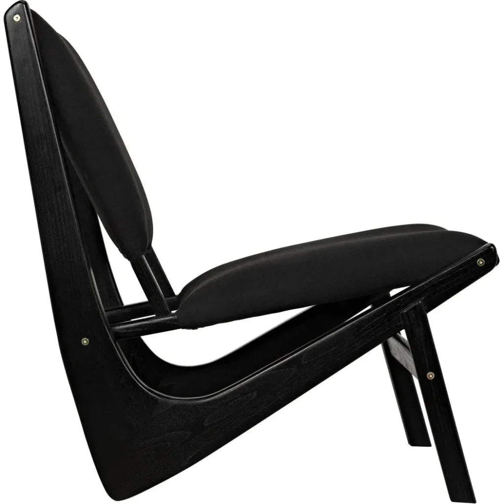 Boomerang Wood Black Armless Chair - LOOMLAN - Noir - Accent Chairs