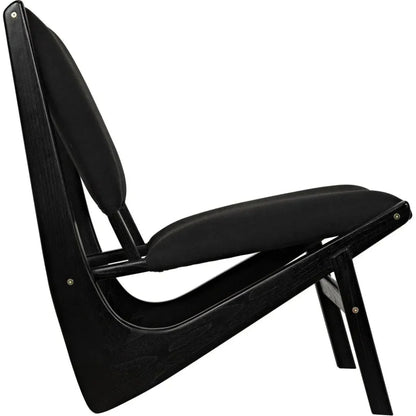 Boomerang Wood Black Armless Chair - LOOMLAN - Noir - Accent Chairs