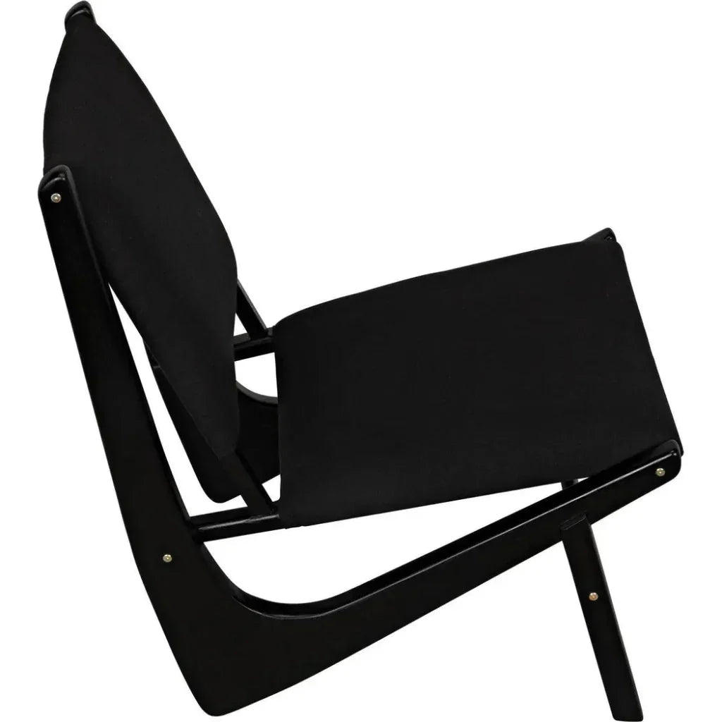 Boomerang Wood Black Armless Chair - LOOMLAN - Noir - Accent Chairs