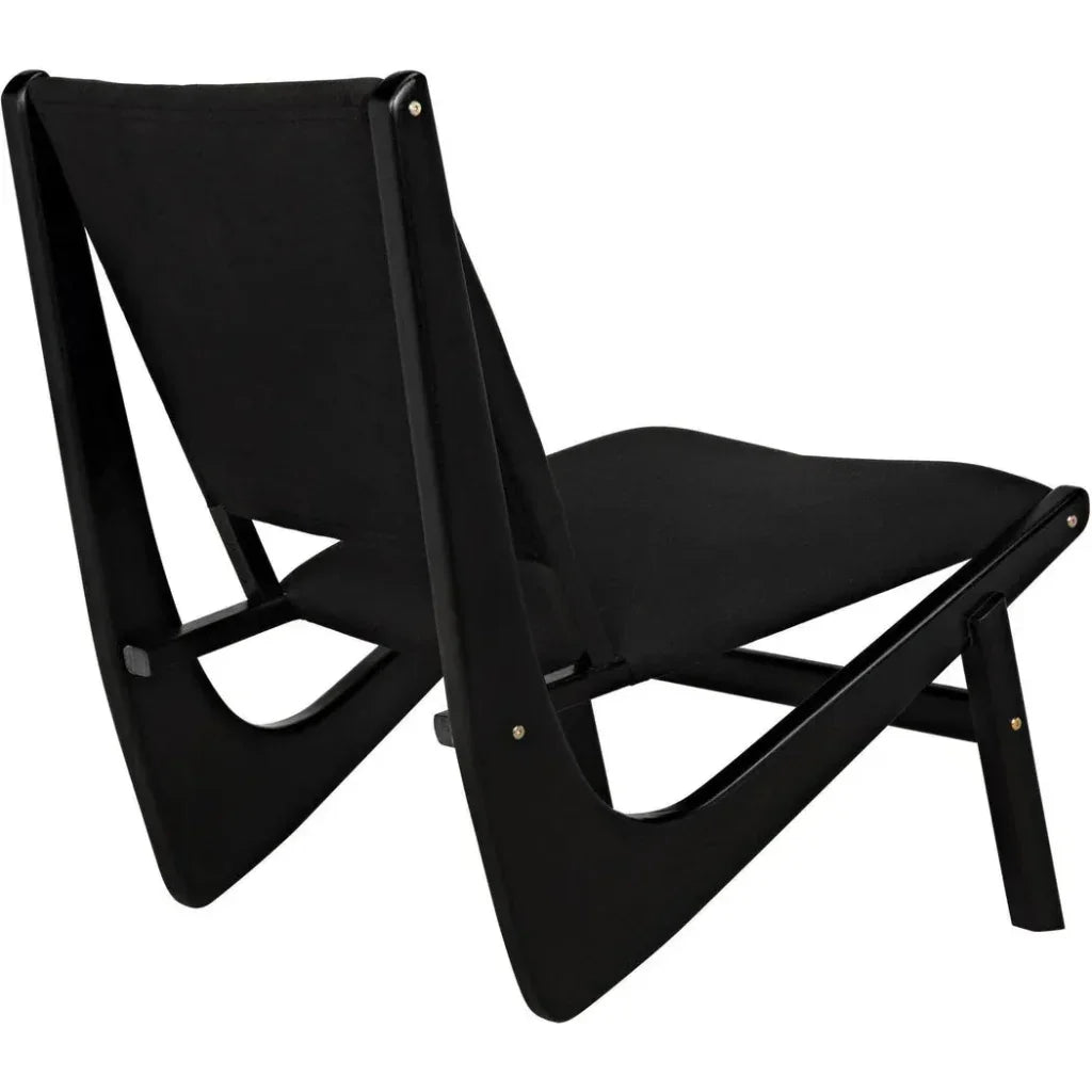 Boomerang Wood Black Armless Chair - LOOMLAN - Noir - Accent Chairs