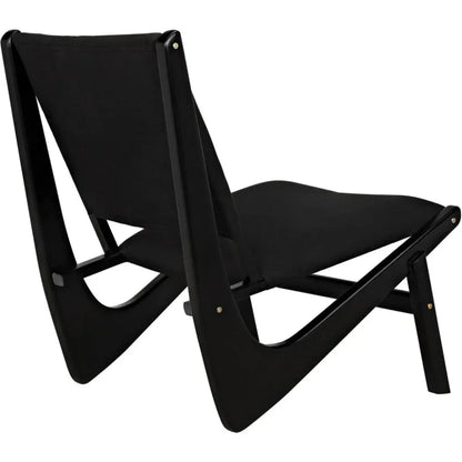 Boomerang Wood Black Armless Chair - LOOMLAN - Noir - Accent Chairs