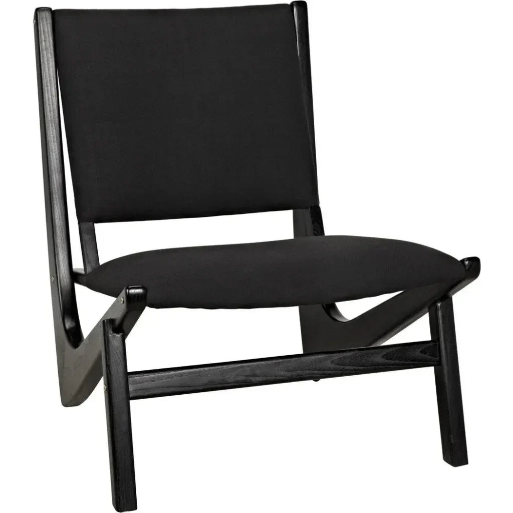 Boomerang Wood Black Armless Chair - LOOMLAN - Noir - Accent Chairs