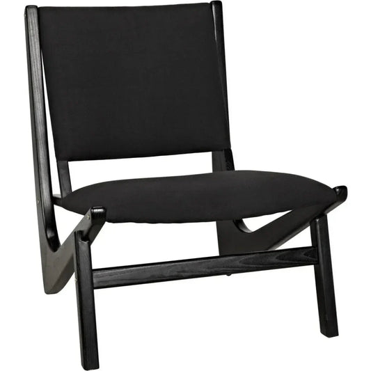 Boomerang Wood Black Armless Chair - LOOMLAN - Noir - Accent Chairs