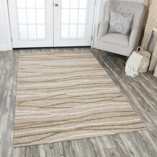 Boot Lines Beige Large Area Rugs For Living Room - LOOMLAN - LOOMLAN - Area Rugs