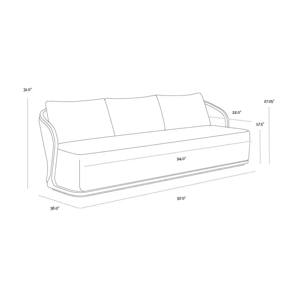 Bora Performance Fabric Outdoor Couch - LOOMLAN - SUNPAN - Outdoor Sofas & Loveseats