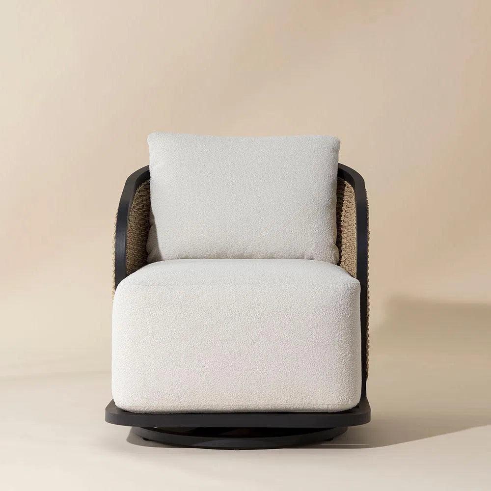 Bora Swivel Lounge Chair Louis Cream - Outdoor-Outdoor Lounge Chairs-SUNPAN-LOOMLAN