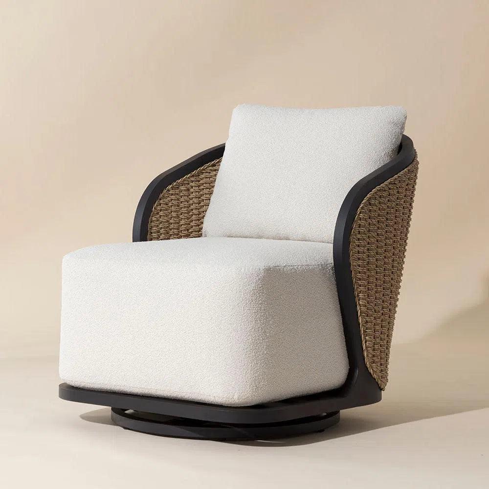 Bora Swivel Lounge Chair Louis Cream - Outdoor-Outdoor Lounge Chairs-SUNPAN-LOOMLAN