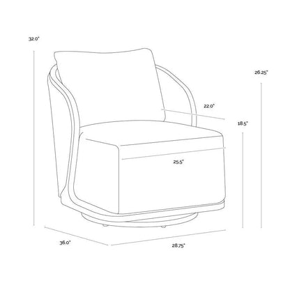 Bora Swivel Lounge Chair Louis Cream - Outdoor-Outdoor Lounge Chairs-SUNPAN-LOOMLAN