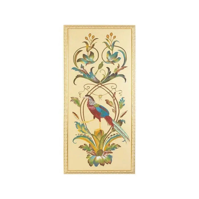 Borghese Bird Pnl Hand Painted Artwork-Framed Wall Art-Chelsea House-Panel B-LOOMLAN