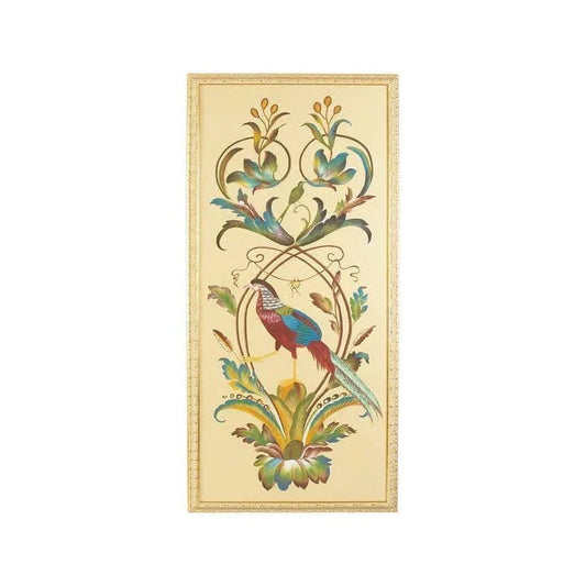 Borghese Bird Pnl Hand Painted Artwork-Framed Wall Art-Chelsea House-Panel B-LOOMLAN