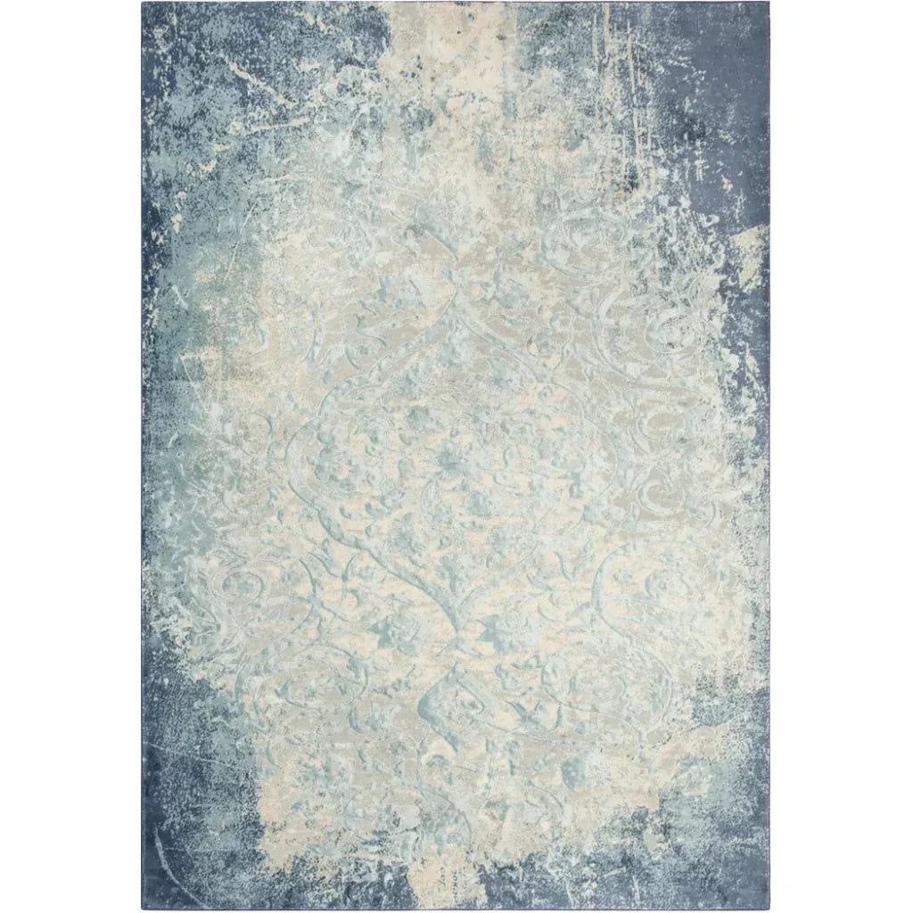 Born Scroll Blue Kitchen Hallway Runner Rug - LOOMLAN - LOOMLAN - Area Rugs