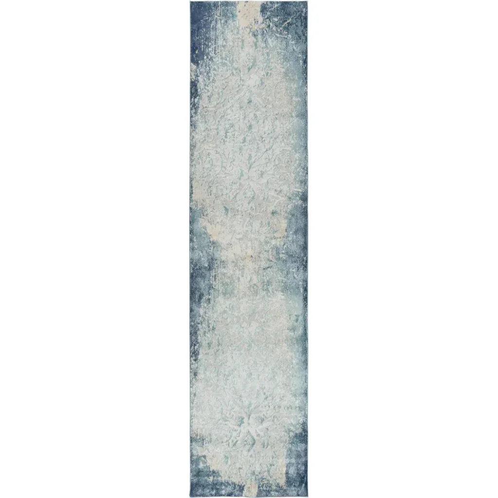 Born Scroll Blue Kitchen Hallway Runner Rug - LOOMLAN - LOOMLAN - Area Rugs