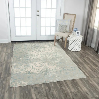 Boru Scroll Blue Kitchen Hallway Runner Rug - LOOMLAN - LOOMLAN - Area Rugs